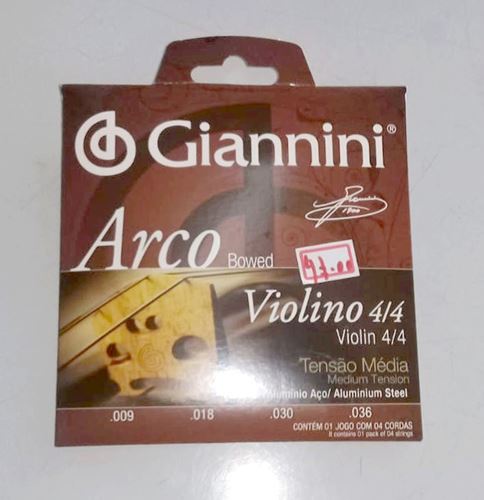 Cordas Para Violino Giannini 4/4 Tensão Média